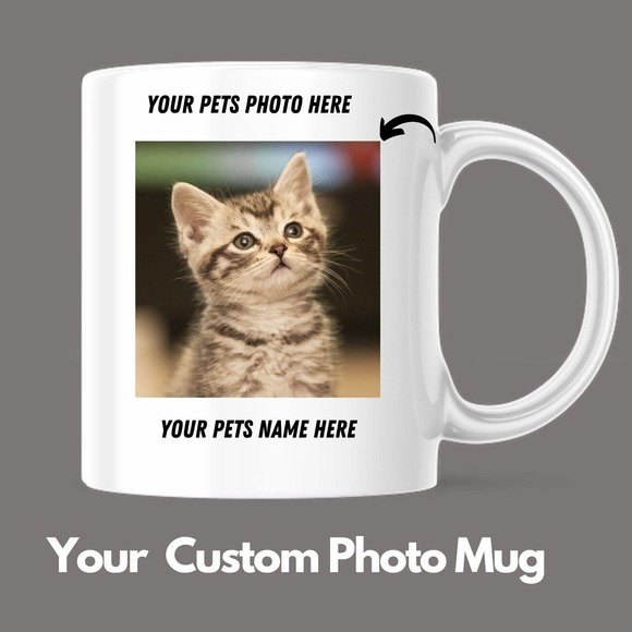 Personalized Photo Coffee Mug KIDS Photo Mug PETS Photo Mug Cat Dog Custom Gift - Picture 1 of 4